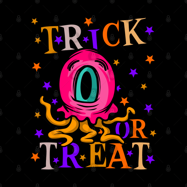 Halloween Trick-or-Treat Creepy Cute Cartoon Monster by CharJens