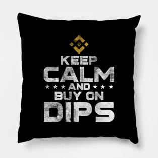 Binance BNB Coin Keep Calm and Buy The Dip Crypto Token Cryptocurrency Wallet Birthday Gift For Men Women Kids Pillow