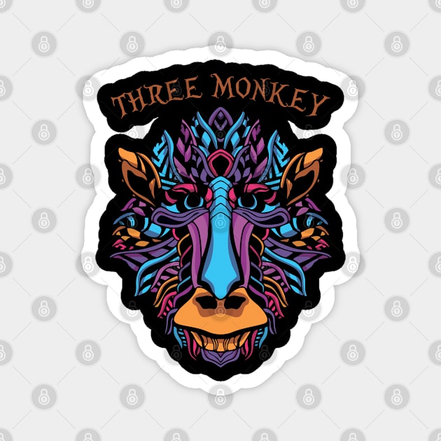 Three monkey Magnet by SAVELS