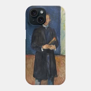 Self-Portrait with Brushes by Edvard Munch Phone Case