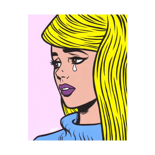 Blonde Crying Comic Girl by turddemon