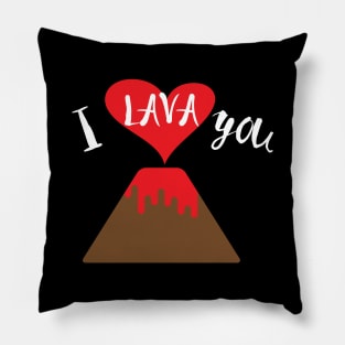 Cute & Funny I Lava You Volcano Valentine's Day Pillow