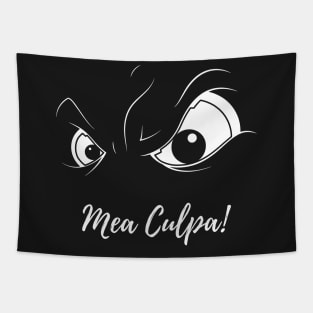 Mea Culpa Naughty Shirt Latin Proverb I Am Guilty Evil Look Tapestry