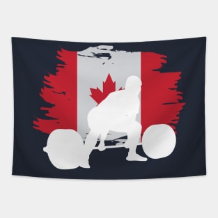 Canada Flag Deadlift - Powerlifting Tapestry