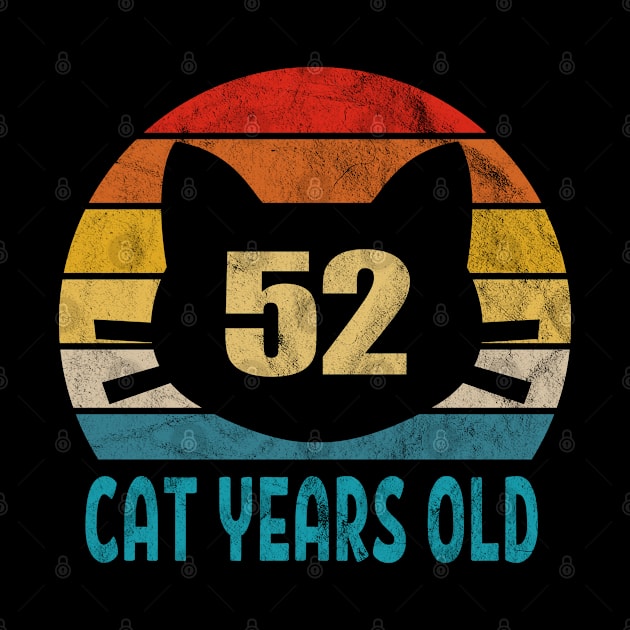 52 Cat Years Old Retro Style 9th Birthday Gift Cat Lovers by Blink_Imprints10