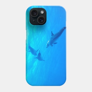 Dolphins swimming underwater Phone Case