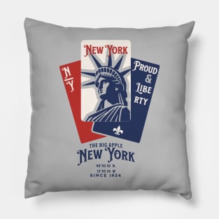 New york playing cards graphic. Pillow
