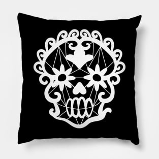 Floral Skull Pillow