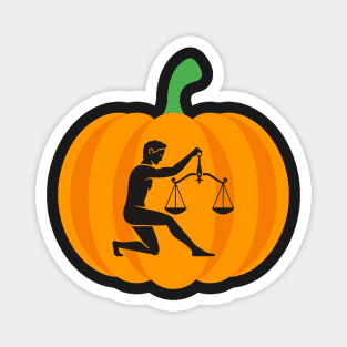 Halloween Jack O Lantern Libra Zodiac Sign Magnet