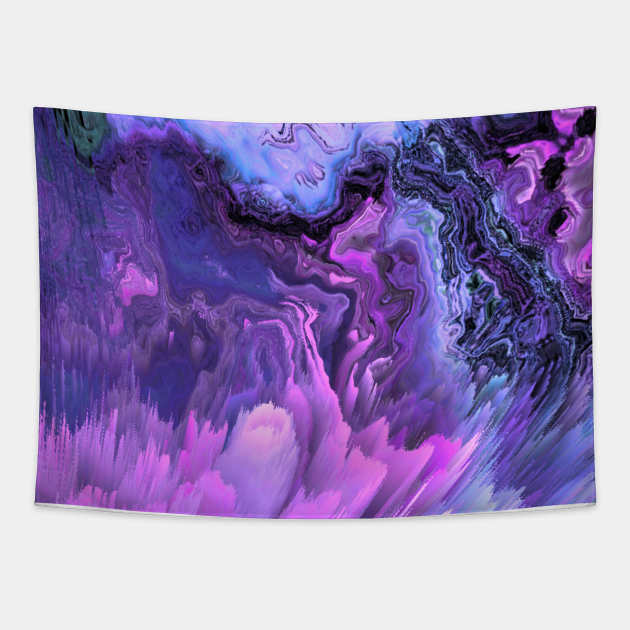 Harmful Help Glitched Fluid Art Tapestry by AestheticVaporwave