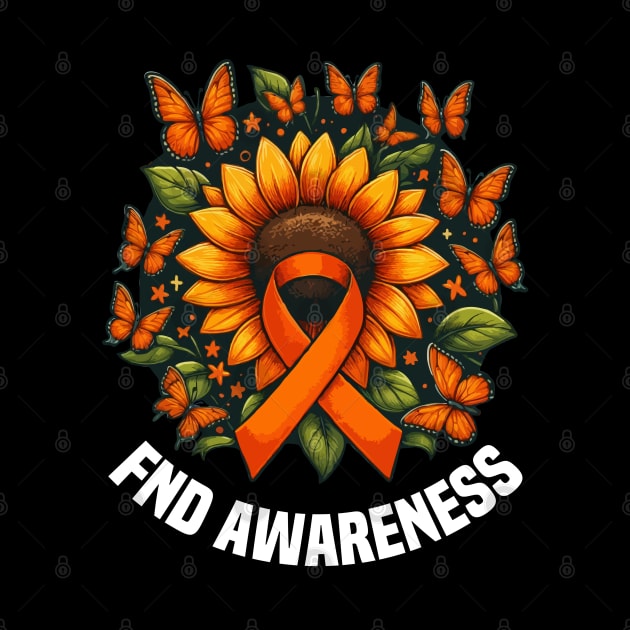 Fnd Awareness Ribbon Sunflower With butterflies by MoDesigns22 