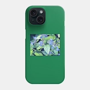 Blue Flowers original watercolour painting Phone Case