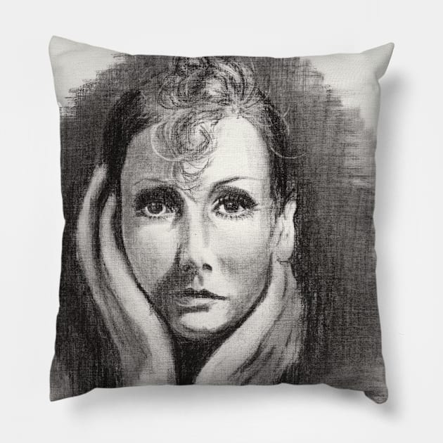 Greta Garbo Pillow by Svetlana Pelin