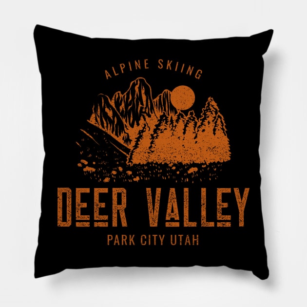 DEER VALLEY PARK CITY UTAH Pillow by Cult Classics