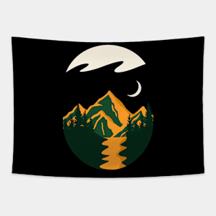 forest and hills retro style Tapestry