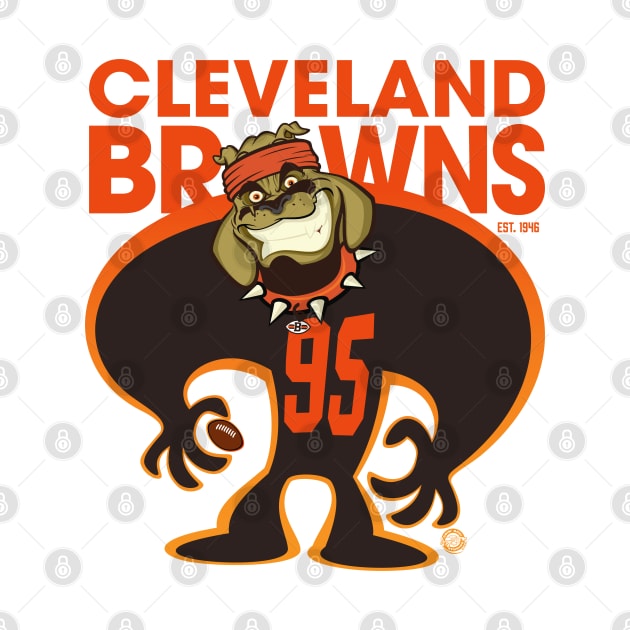 Cleveland Browns BullDawg Whoosh 95 Grinner by Goin Ape Studios