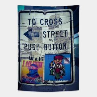 Street Sign Stickers New York City Tapestry