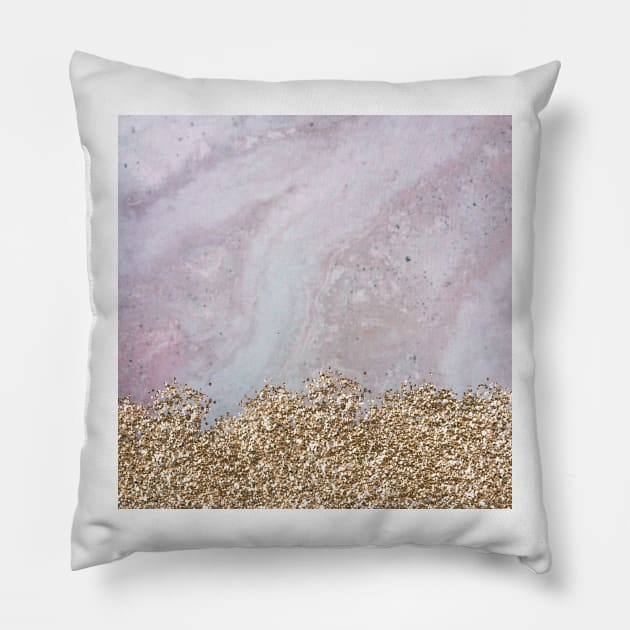 Marble gold rush IV Pillow by marbleco