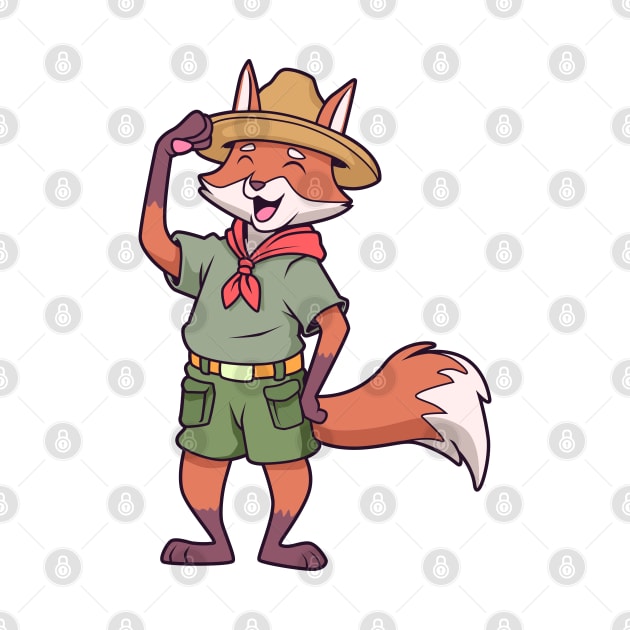 Cartoon fox is scout by Modern Medieval Design