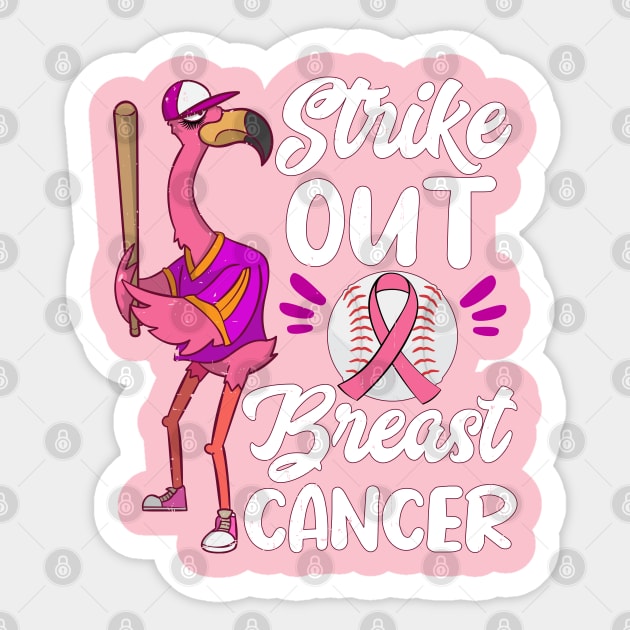 Strike Out Breast Cancer Awareness Baseball Pink' Sticker