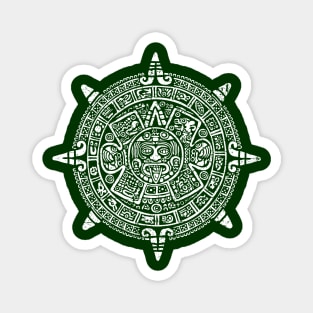 Calendario Azteca - aztec calendar - piedra del sol - white design Magnet