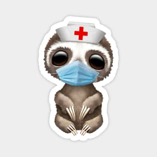 Cute Baby Sloth Nurse Magnet