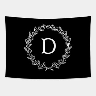 Beautiful Letter D Alphabet Initial Monogram Wreath Tapestry