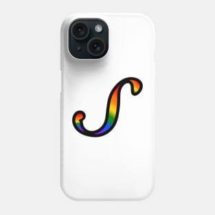 Rainbow Cursive Letter S Phone Case