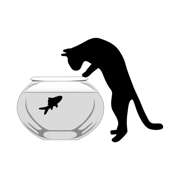 Cat with Fish Bowl by WarriorWoman