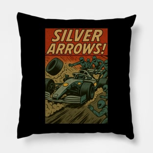 Silver Arrows Front Cover Pillow