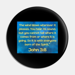 Bible Verse John 3:8 Pin