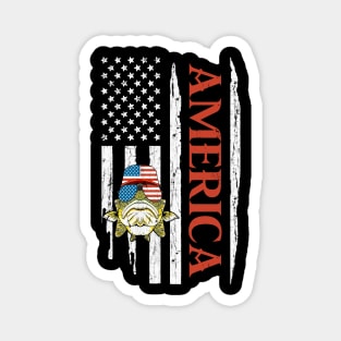 America Fishing Fisherman American Flag 4th of July Men/Women/Kid Magnet