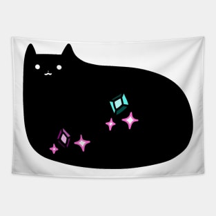 Sparkly Jewel Black Cat Tapestry