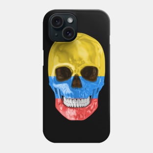 Colombia Flag Skull - Gift for Colombian With Roots From Colombia Phone Case