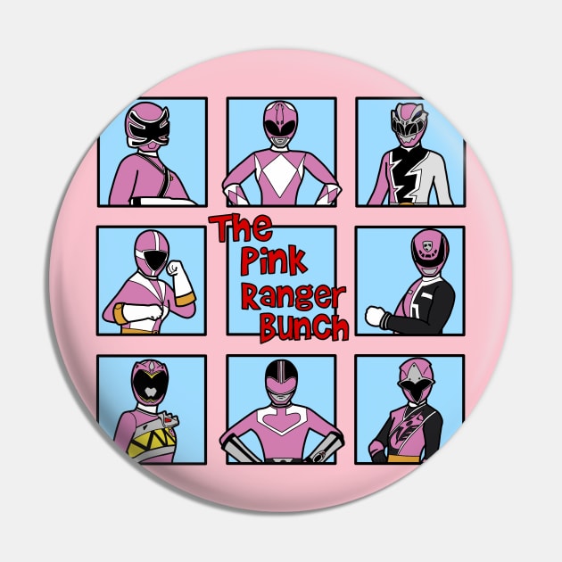 Pink Ranger Bunch Pin by SimplePeteDoodles