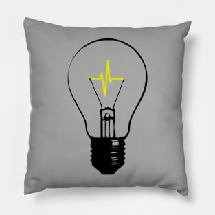 lightbulb heartbeat Pillow