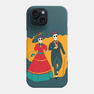 Dia de los Muertos Skeleton Couple Phone Case