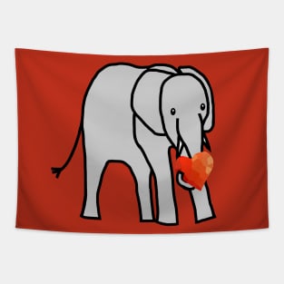 Baby Elephant with Love Heart on Valentines Day Tapestry