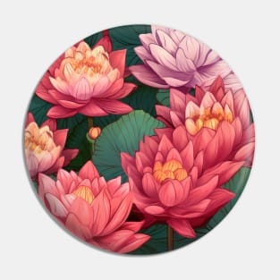 Serenity Blooms: Timeless Lotus Flower Pattern Pin