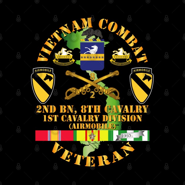 Vietnam Combat Cavalry Veteran w 2Bn 8th Cav COA - 1st Cav Div SSI by twix123844