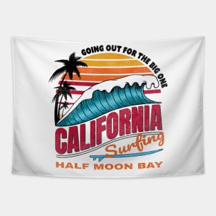 California Half Moon Bay Big Wave Surfing Tapestry