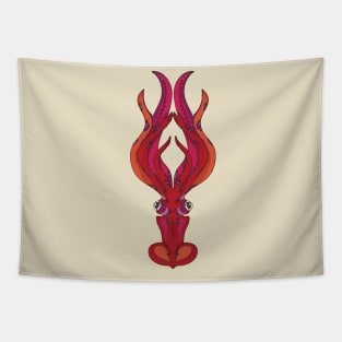 a red squid Tapestry