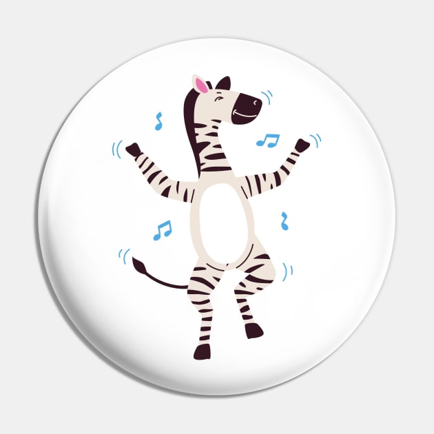 Cute Dancing Zebra Pin by FunnyMoonCosmic