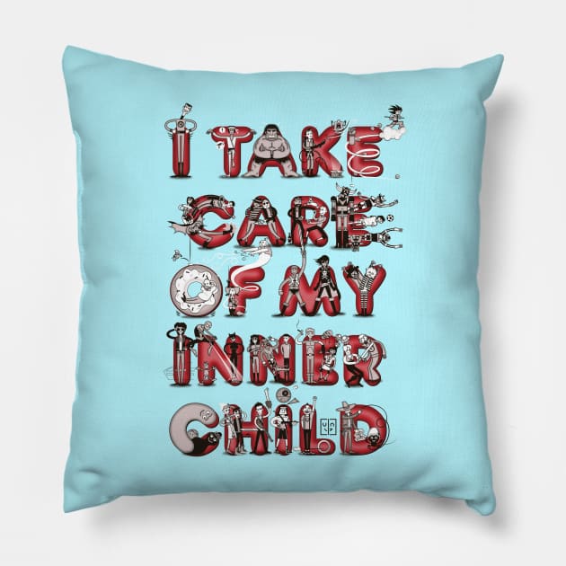 I take care of my inner child Pillow by BITICOL