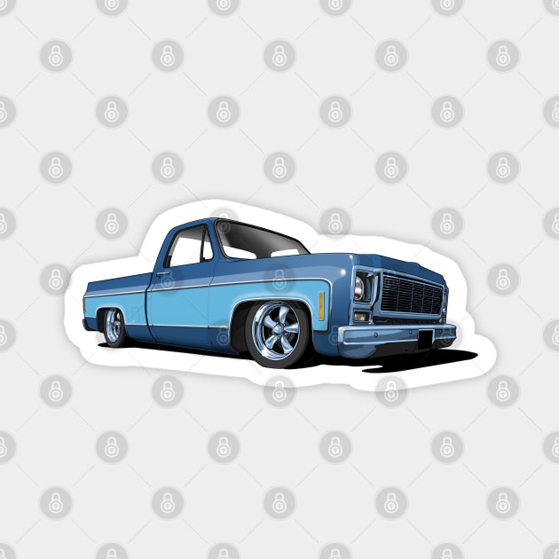 1980 Chevrolet C10 pickup in two tone blues Magnet by candcretro