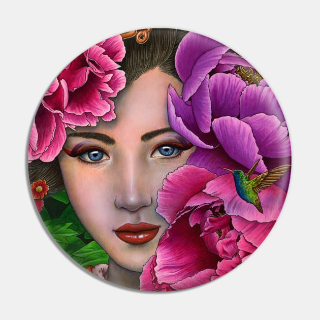 Secret Garden Pin by MJWilliamArt