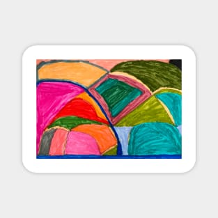 Colourful Abstract Rock Art Magnet