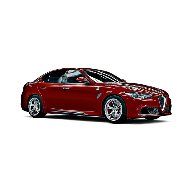 Quadrifoglio Cartoon by Auto-Prints