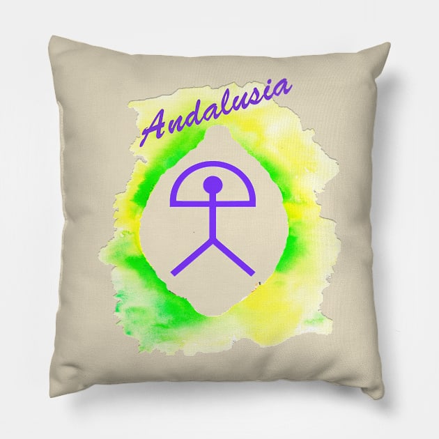 Andalusian Indalo Man Ancient Symbol Pillow by Lavender and Lemons