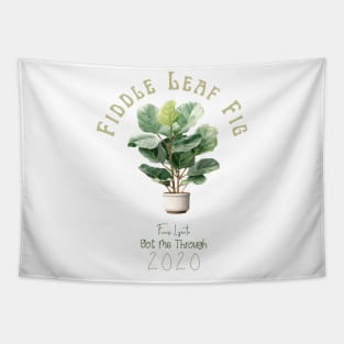 Fiddle Leaf Fig, Botanical Illustration T-Shirt | Plant Lover Tee Tapestry